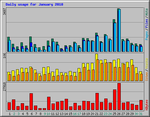 Daily usage for January 2010