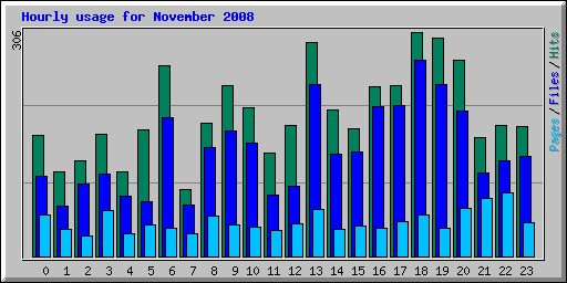 Hourly usage for November 2008