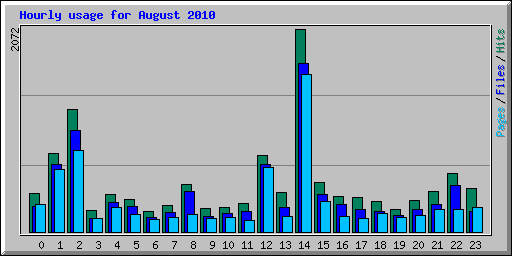 Hourly usage for August 2010