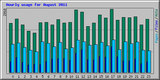 Hourly usage for August 2011