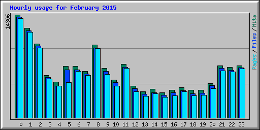 Hourly usage for February 2015