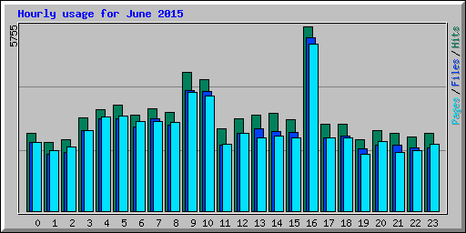 Hourly usage for June 2015
