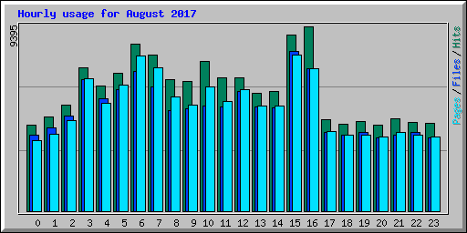 Hourly usage for August 2017
