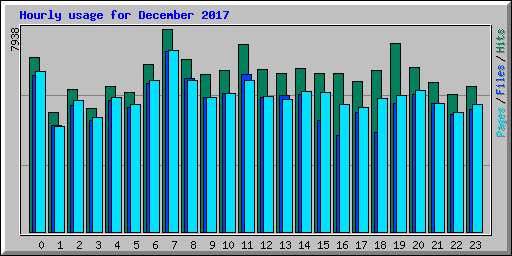 Hourly usage for December 2017