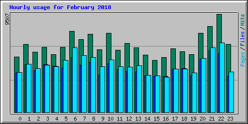 Hourly usage for February 2018